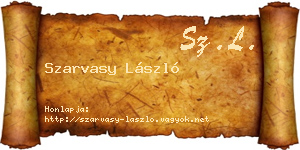 Szarvasy László névjegykártya