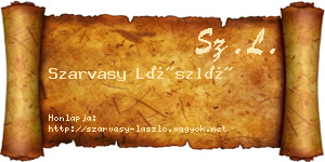 Szarvasy László névjegykártya