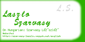 laszlo szarvasy business card